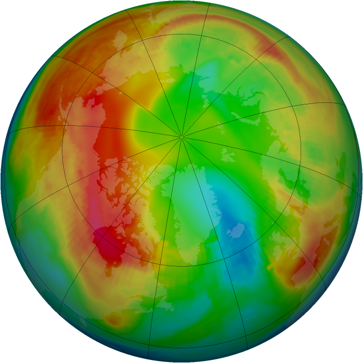 Arctic ozone map for 30 January 1986